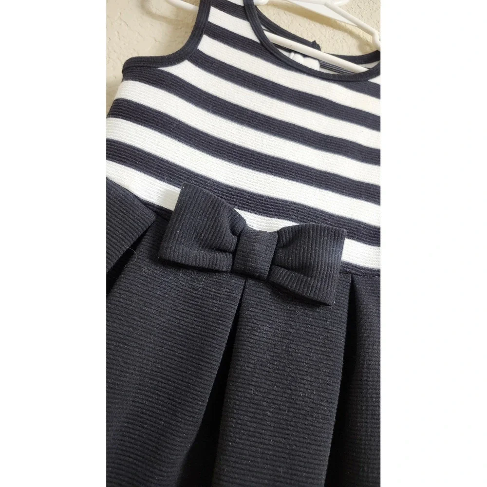 Janie and Jack Girls 2T Parisian Park Party‎ Dress Black White Striped